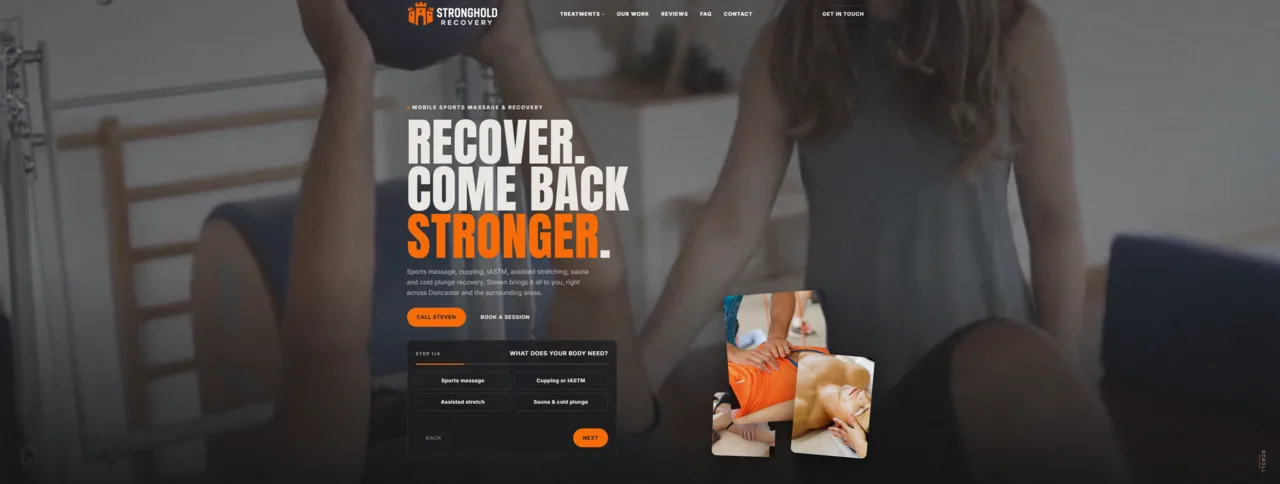 Preview of the Stronghold Recovery website, in build
