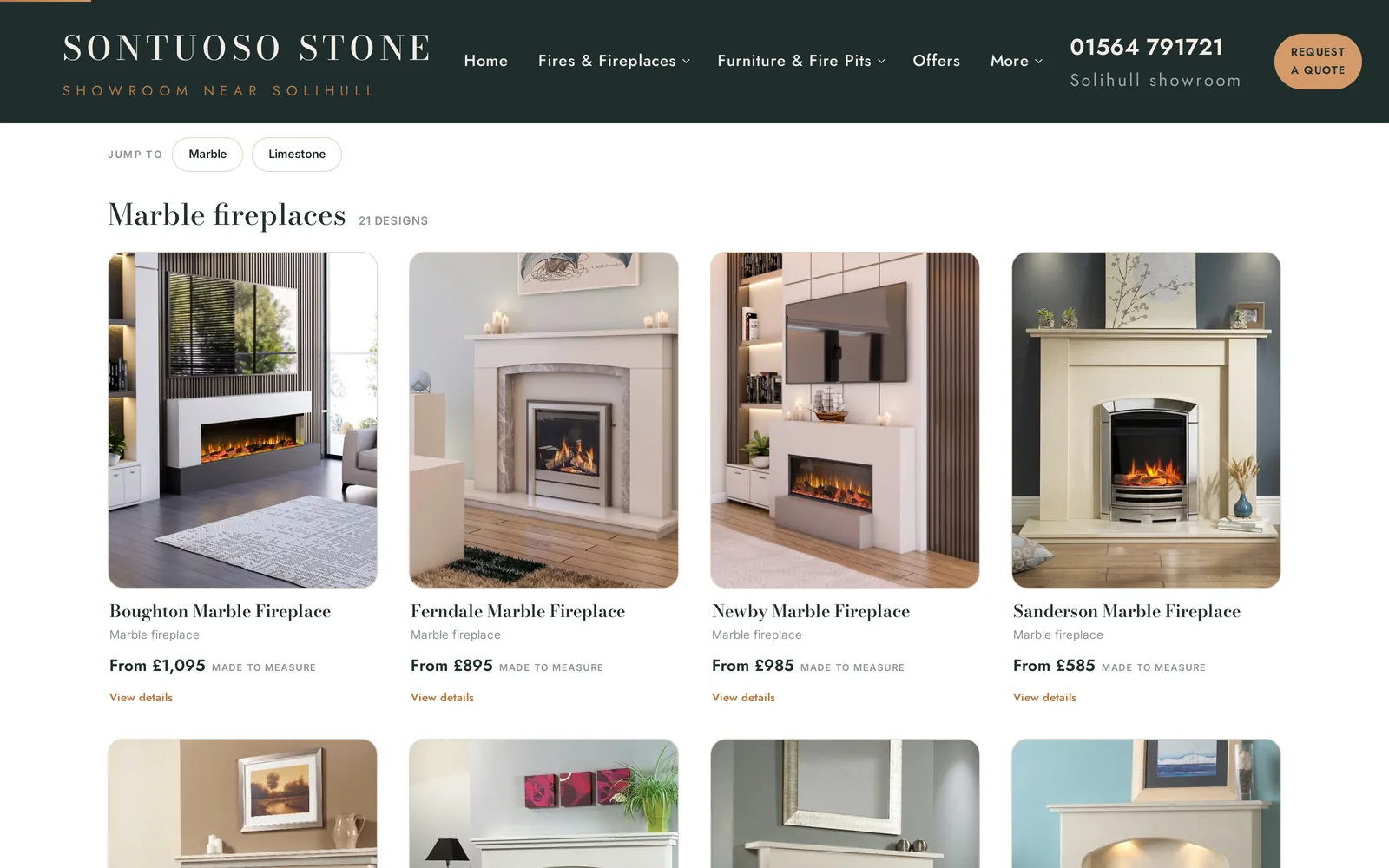 The Fireplace & Stove Co website screenshot